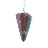 RJ02 Red Jasper Crystal Dowsing Point Pendulum