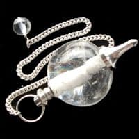 Rock Quartz Ball Pendulum Crystal Dowser