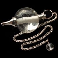 Rock Quartz Ball Pendulum Crystal Dowser
