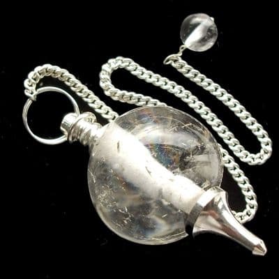Rock Quartz Ball Pendulum Crystal Dowser