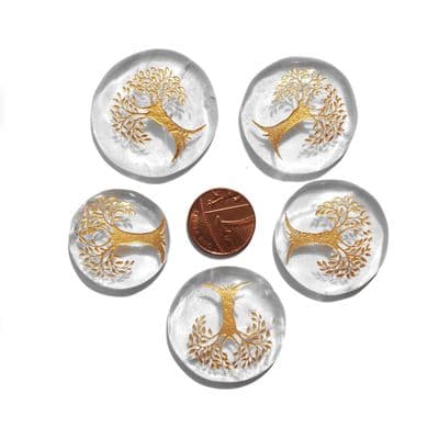 Rock Quartz Tree of Life Crystal Flat Palm Stone