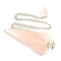 Rose Quartz Crystal Pendulum Point