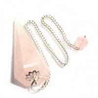 Rose Quartz Crystal Pendulum Point