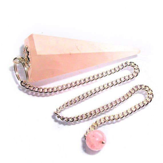 Rose Quartz Crystal Pendulum Point