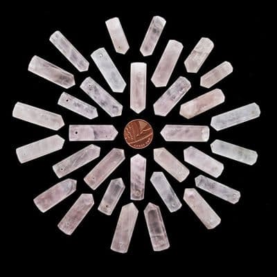 Rose Quartz Side Drilled Hexagonal Wand ST Point