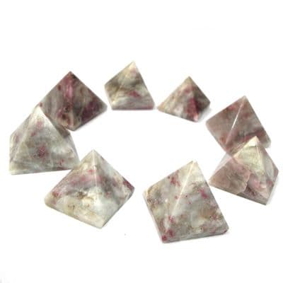 Rubellite in Quartz Crystal Pyramid