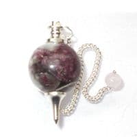 Rubellite Tourmaline Ball Dowsing Pendulum