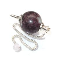 Rubellite Tourmaline Ball Dowsing Pendulum