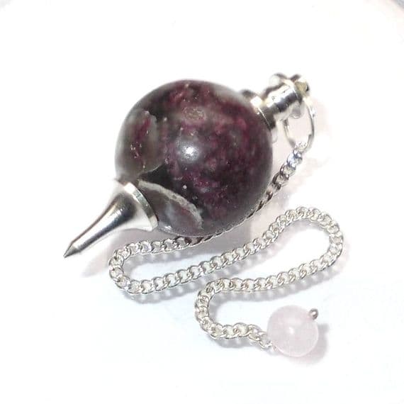 Rubellite Tourmaline Ball Dowsing Pendulum