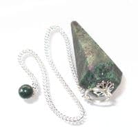 Ruby in Zoisite Dowsing Point Pendulum