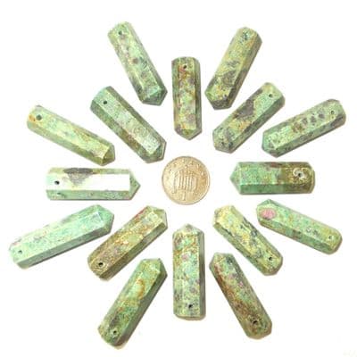 Ruby Zoisite Side Drilled Hexagonal Wand ST Point