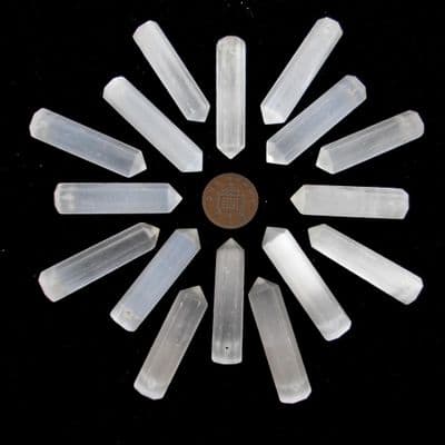Selenite Side Drilled Hexagonal Wand ST Point