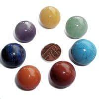 Set of 7 Chakra Balancing Crystal Balls with Keepers Pouch