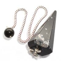 Snowflake Obsidian Dowsing Pendulum Crystal Point