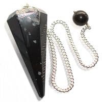 Snowflake Obsidian Dowsing Pendulum Crystal Point