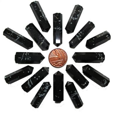 Snowflake Obsidian Polished ST Crystal Point Pendant Dowsing