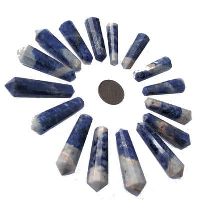 Sodalite 12 Faceted DT Crystal Vogel Wand 40-59mm