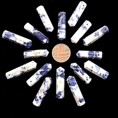 Sodalite Side Drilled Hexagonal Wand ST Point