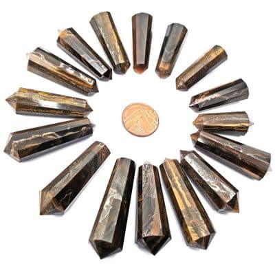 Tiger Eye 12 Faceted DT Crystal Vogel Wand 40-59mm