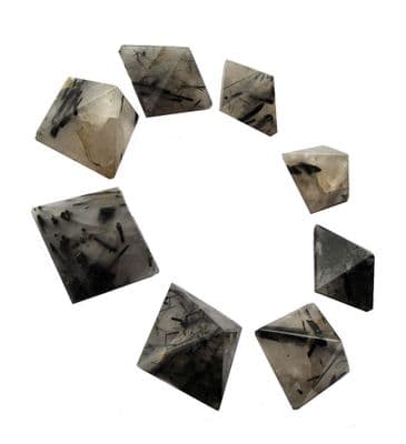 Tourmalinated Quartz Crystal Pyramid