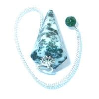 Tree Agate Crystal Pendulum Point
