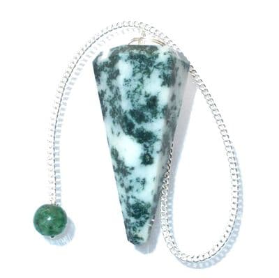 Tree Agate Crystal Pendulum Point