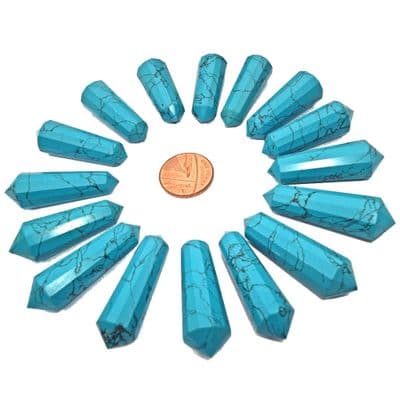 Turquenite 12 Faceted DT Crystal Vogel Wand 40-59mm