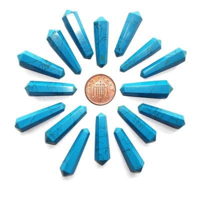 Turquoise Howlite Double Terminated Crystal Vogel Wand