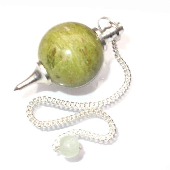 Vesuvianite Dowsing Pendulum Crystal Ball Sphere