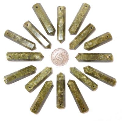 Vesuvianite Side Drilled Hexagonal Wand ST Point