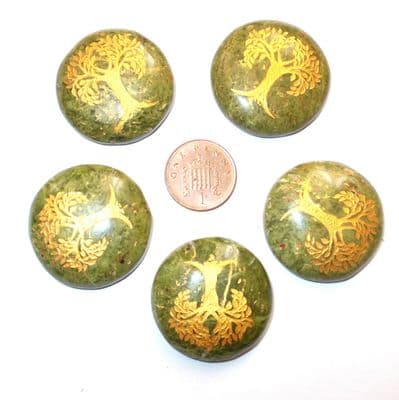 Vesuvianite Tree of Life Crystal Flat Palm  Stone