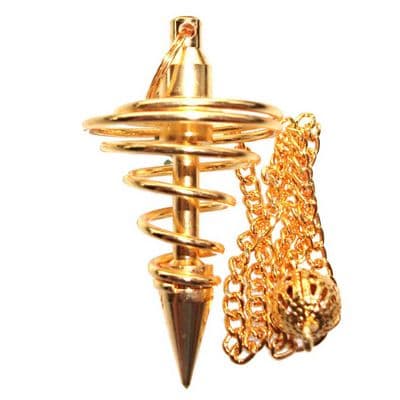 Vortex Coil Metal Dowsing Pendulum Gold Plated (P020)