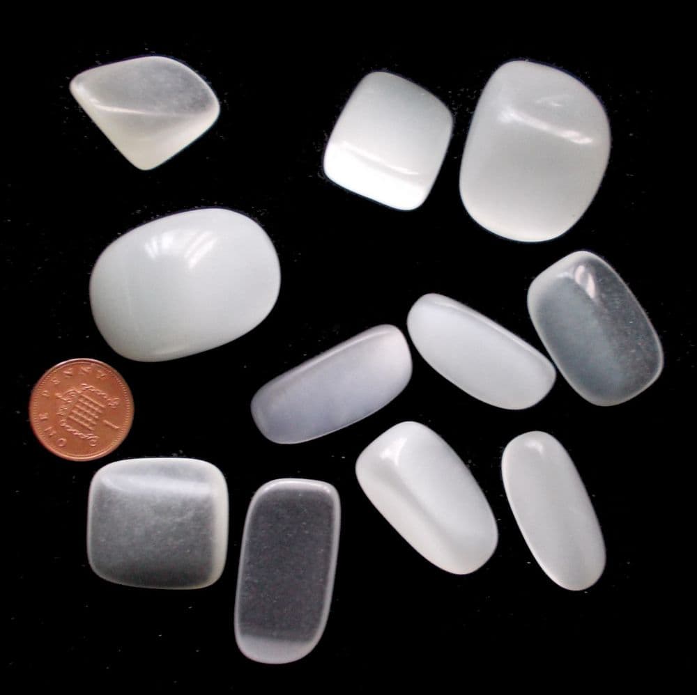White Cats Eye Crystal Tumble Stone