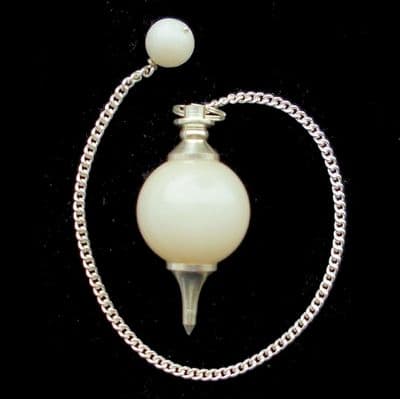 White Onyx Ball Pendulum Crystal Dowser