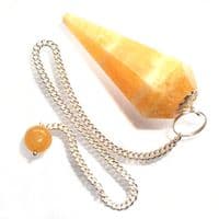 Yellow Calcite Pendulum Dowsing Crystal Point