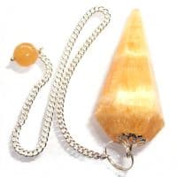 Yellow Calcite Pendulum Dowsing Crystal Point