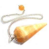 Yellow Calcite Pendulum Dowsing Crystal Point