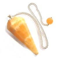 Yellow Calcite Pendulum Dowsing Crystal Point