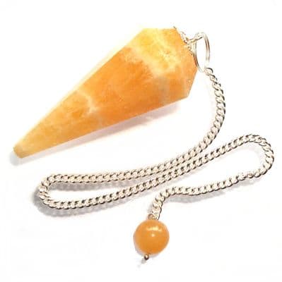 Yellow Calcite Pendulum Dowsing Crystal Point