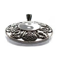 Yin Yang Ashtamangala Silver Pendant (P052)