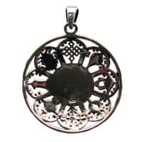 Yin Yang Ashtamangala Silver Pendant (P052)