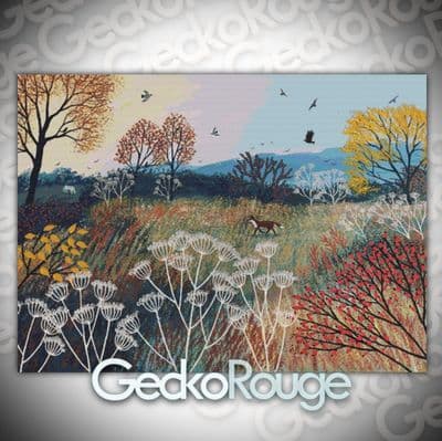 Across Autumn Meadow by Jo Grundy Modern Cross Stitch Art Kit