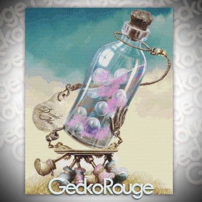 Alice Series 'Drink Me' by Omri Koresh Modern Cross Stitch Art Kit
