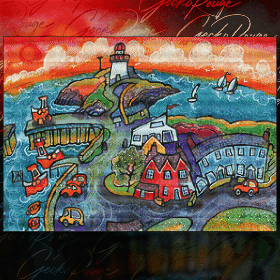 Ariel Burry Port by Dorian Spencer Davies (2026) Modern Cross Stitch Art Kit