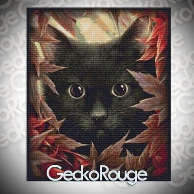 Autumn Cat by SheBlackDragon Modern Cross Stitch Art Kit