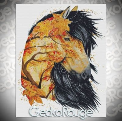 Autumn (Horse) by Scandy Girl  Modern Cross Stitch Art Kit