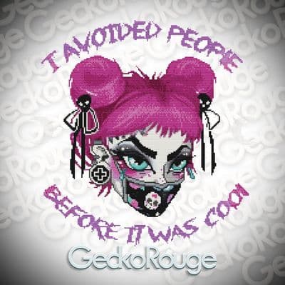 Avoid People by Miss Cherry Martini Modern Cross Stitch Art Kit