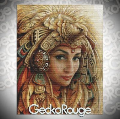 Aztec Warrior by Leon Alegria Modern Cross Stitch Art Kit