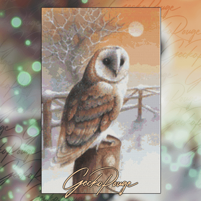 Barn Owl by David Finney Modern Cross Stitch Art Kit