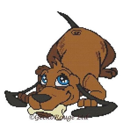 Bassett Hound, Finn by Swirlies World Modern Cross Stitch Art Kit